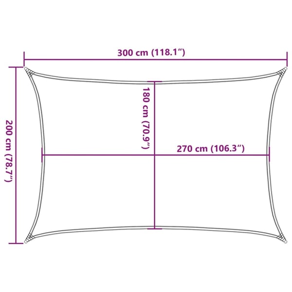 vidaXL Solseil 160 g/m² beige 2x3 m HDPE