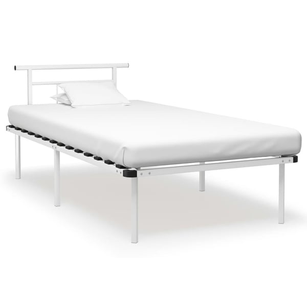 vidaXL Seng/Sengeramme hvit metall 100x200 cm change1