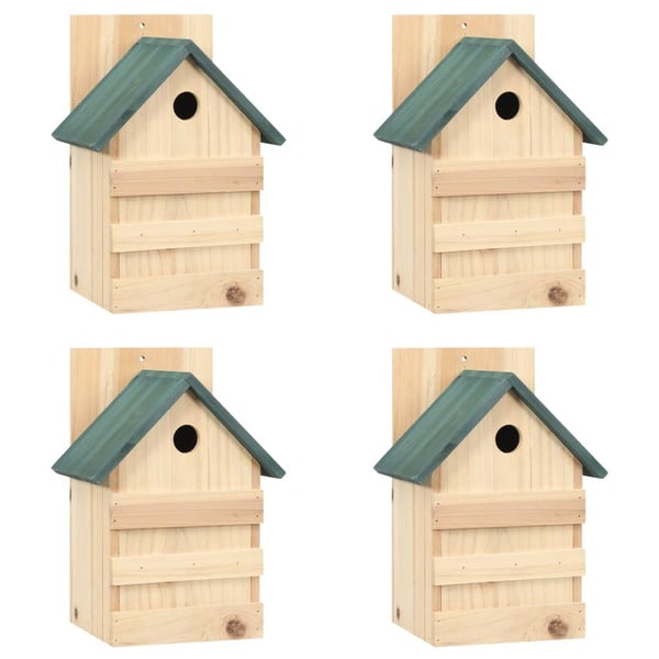 vidaXL Fuglehus 4 stk 23x19x33 cm gran
