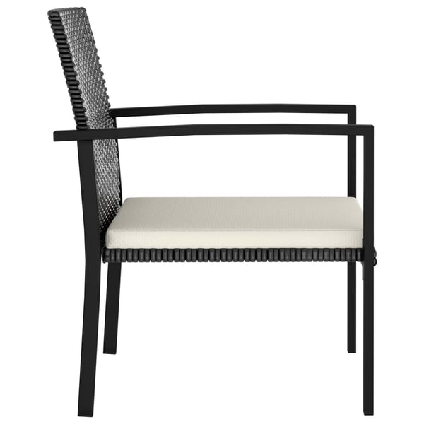 vidaXL spisebordsstole til haven 2 stk. polyrattan sort