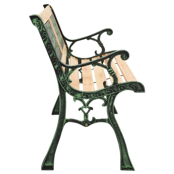 vidaXL Hagebenk 122 cm støpejern og heltre furu