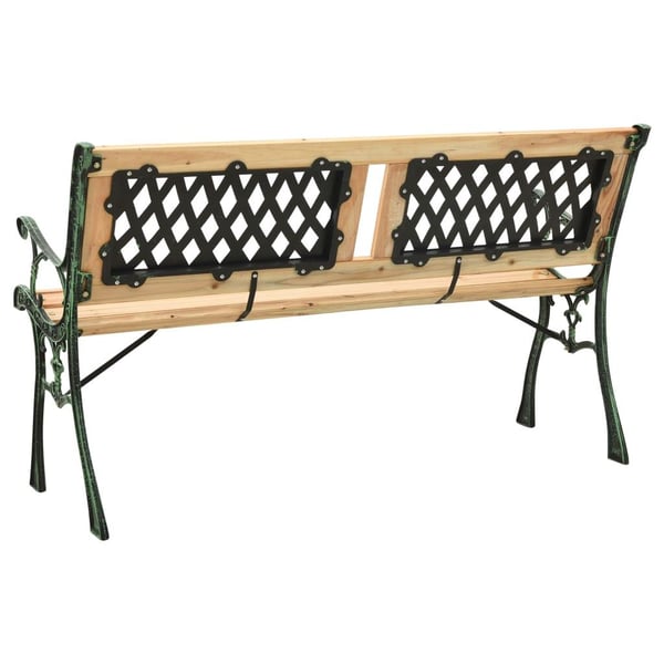 vidaXL Hagebenk 122 cm støpejern og heltre furu