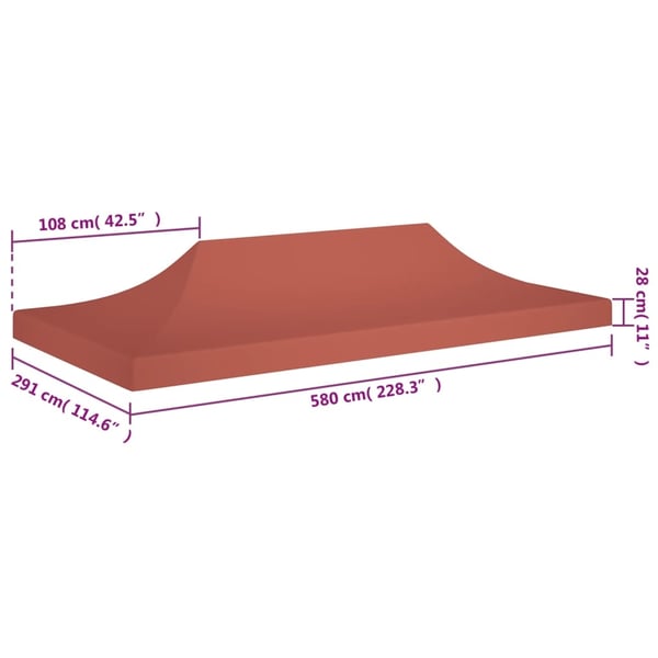vidaXL Teltduk for festtelt 6x3 m terrakotta 270 g/m²