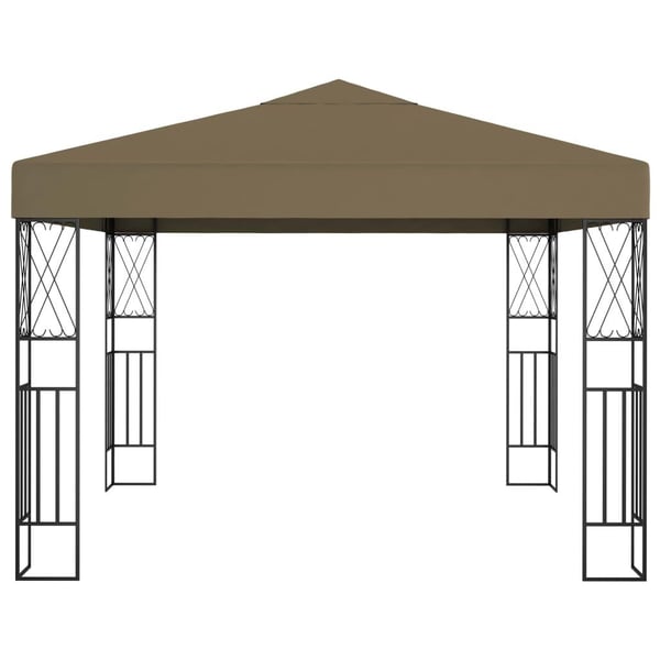 vidaXL pavillon 3x3 m stof gråbrun