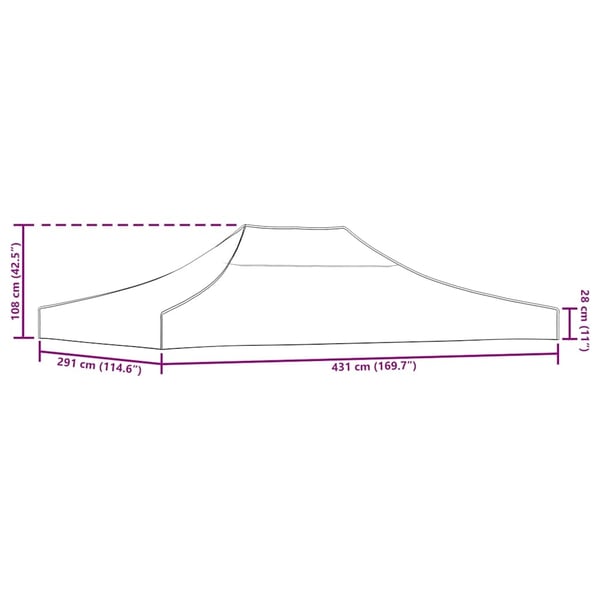 vidaXL tag til festtelt 4,5x3 m 270 g/m² antracitgrå