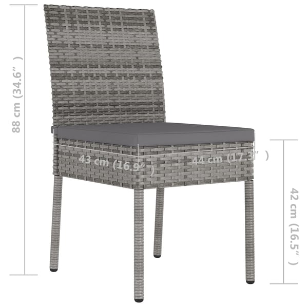 vidaXL havestole 4 stk. polyrattan grå