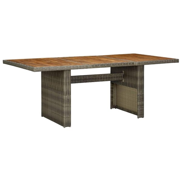 vidaXL havebord polyrattan og massivt akacietræ brun