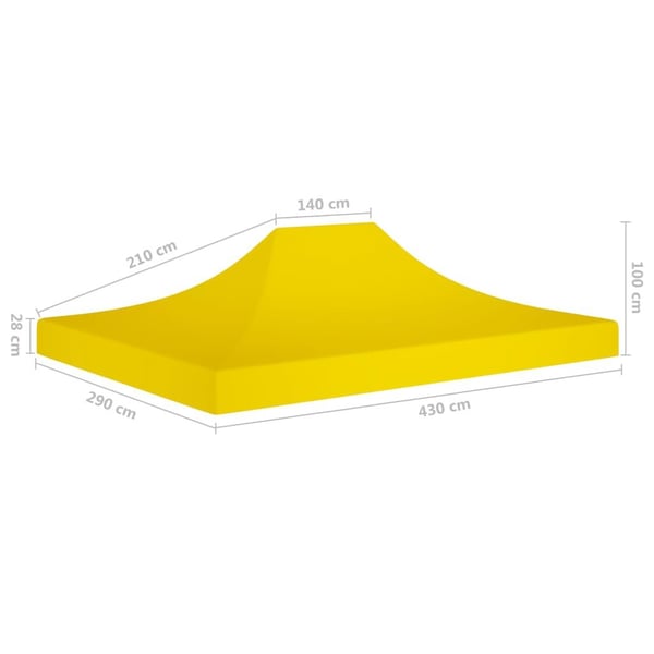 vidaXL Teltduk for festtelt 4,5x3 m gul 270 g/m²