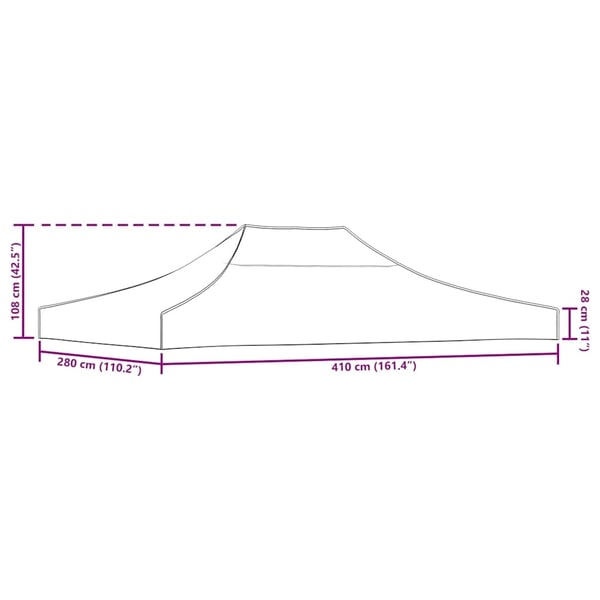 vidaXL tag til festtelt 4x3 m 270 g/m² antracitgrå