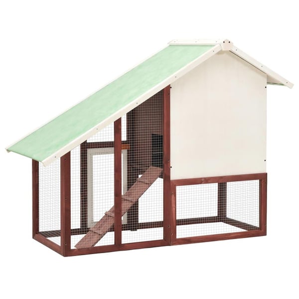 vidaXL Kaninbur mocca og hvit 140x63x120 cm heltre gran