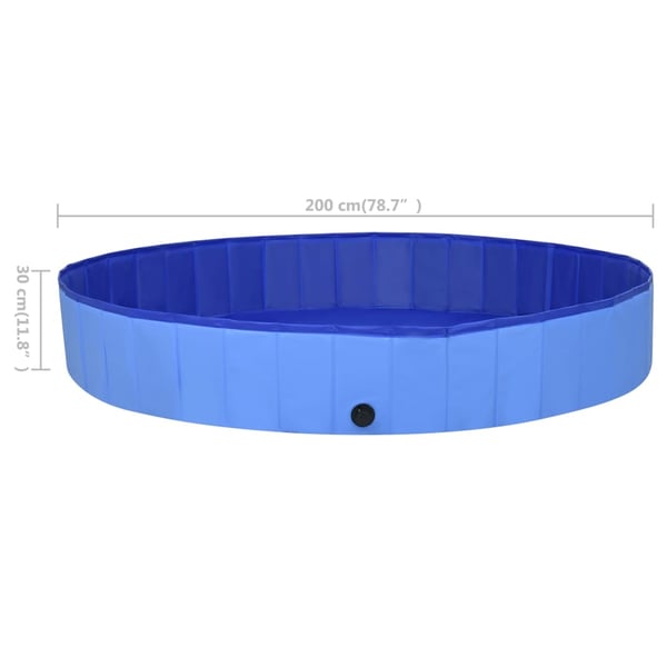 vidaXL Sammenleggbart hundebasseng blå 200x30 cm PVC