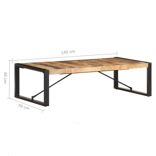 vidaXL Sofabord 140x70x40 cm grovt mangotre change2