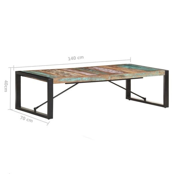 vidaXL Soffbord 140x70x40 cm massivt återvunnet trä