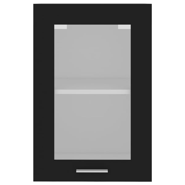 vidaXL Hengende skap glass "Lyon" svart 40x31x60 cm konstruert tre
