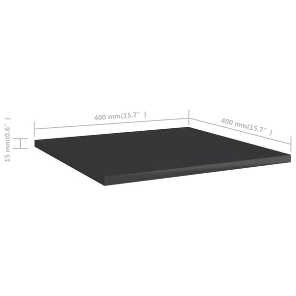 vidaXL Hylleplater 8 stk høyglans svart 40x40x1,5 cm sponplate