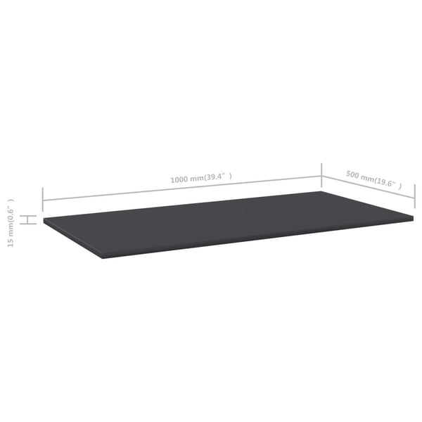 vidaXL Hylleplater 4 stk grå 100x50x1,5 cm sponplate