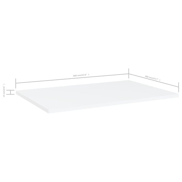 vidaXL Hylleplater 8 stk hvit 60x40x1,5 cm sponplate