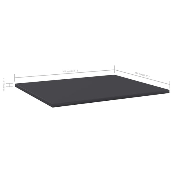 vidaXL Hylleplater 4 stk grå 60x50x1,5 cm sponplate