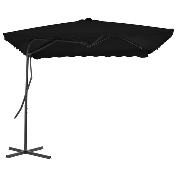 vidaXL Hageparasoll med stålstang svart 250x250x230 cm
