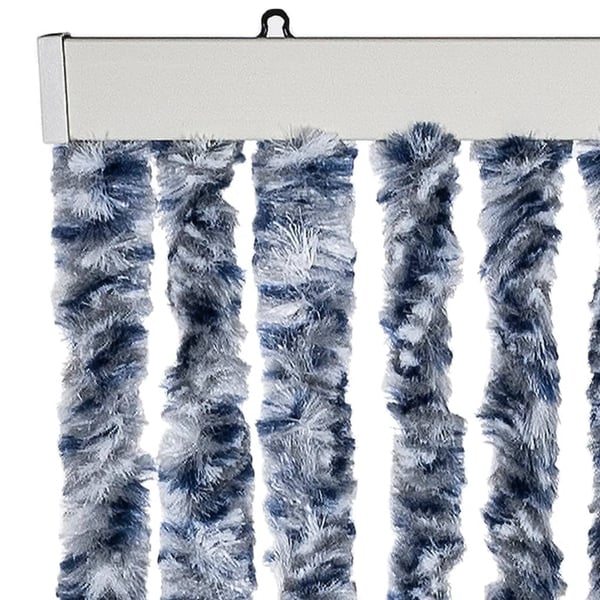 vidaXL Insektgardin blå og hvit 118x220 cm chenille
