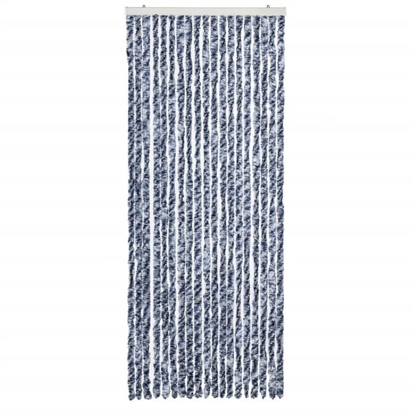 vidaXL Insektgardin blå og hvit 56x200 cm chenille
