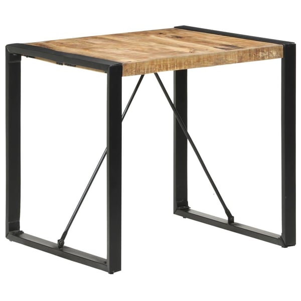 vidaXL Spisebord 80x80x75 cm grovt mangotre