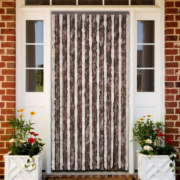 vidaXL Insektgardin beige og lysebrun 90x200 cm chenille