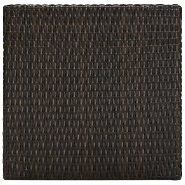 vidaXL Puutarhan baaripöytä ruskea 60,5x60,5x110,5 cm polyrottinki