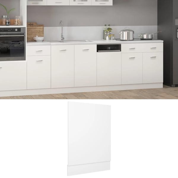 vidaXL Oppvaskmaskinspanel "Lyon" hvit 45x3x67 cm konstruert tre