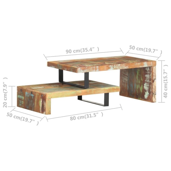 vidaXL Sofabordsett 2 stk gjenvunnet heltre change2