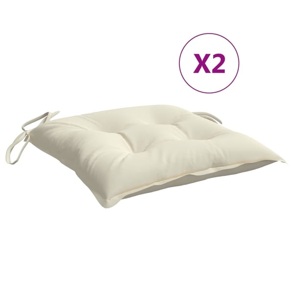 vidaXL Stolsdynor 2 st gräddvit 50x50x7 cm oxfordtyg