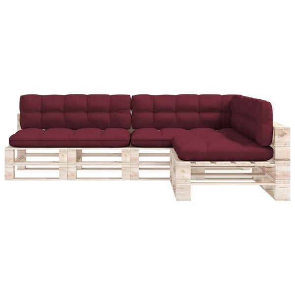 vidaXL hynder til pallesofa 7 stk. stof vinrød