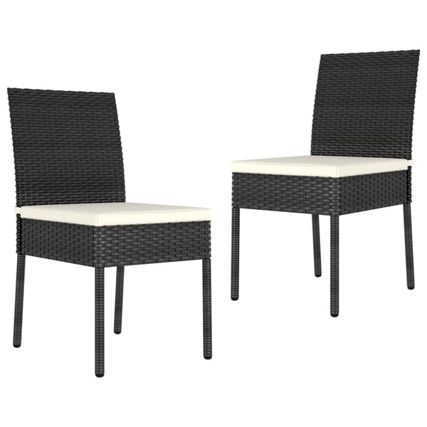 vidaXL spisebordssæt til haven 3 dele polyrattan sort