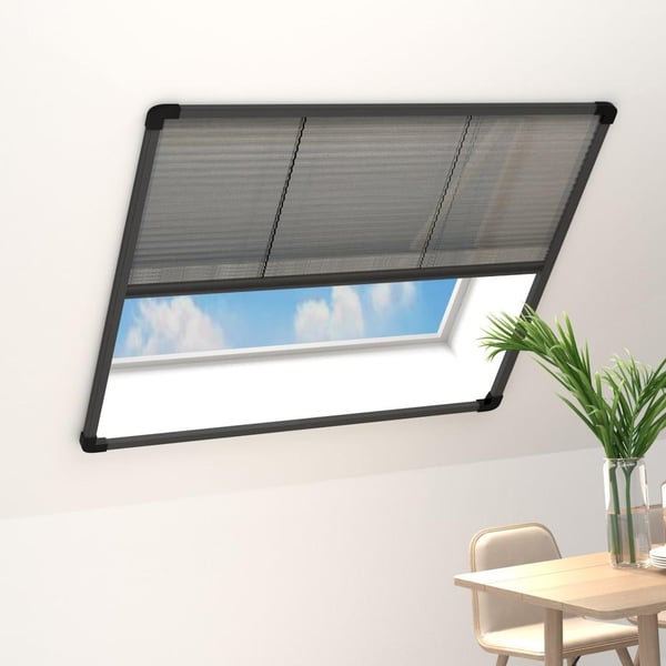 vidaXL Plissert insektskjerm for vindu aluminium antrasitt 120x120 cm