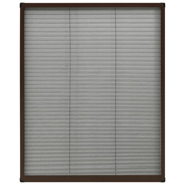 vidaXL Plissert insektskjerm for vindu aluminium brun 80x100 cm
