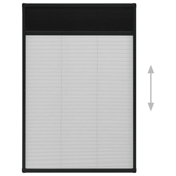 vidaXL Plissert insektskjerm for vindu aluminium antrasitt 80x160 cm