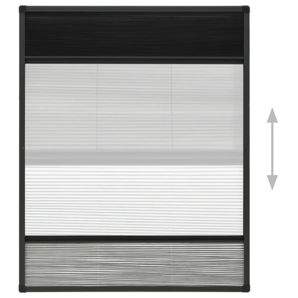 vidaXL Plissert insektskjerm vindu aluminium 60x80 cm med solskjerm