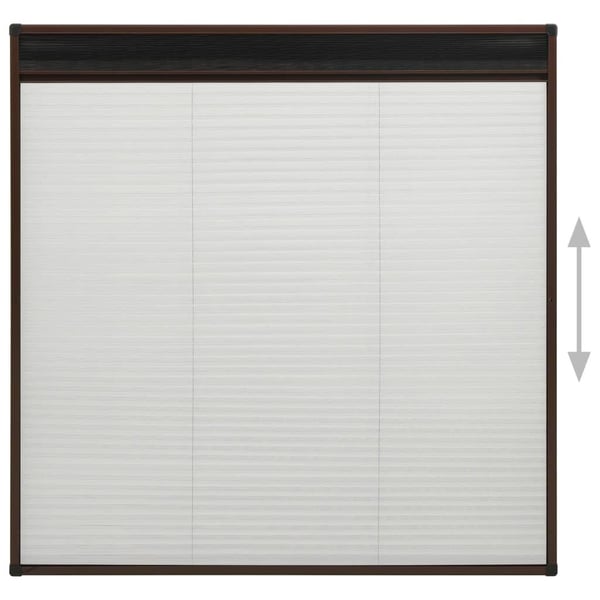 vidaXL plisseret insektnet til vinduer aluminium 120x120 cm brun