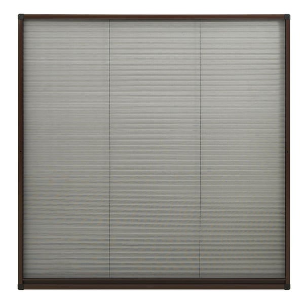 vidaXL plisseret insektnet til vinduer aluminium 120x120 cm brun