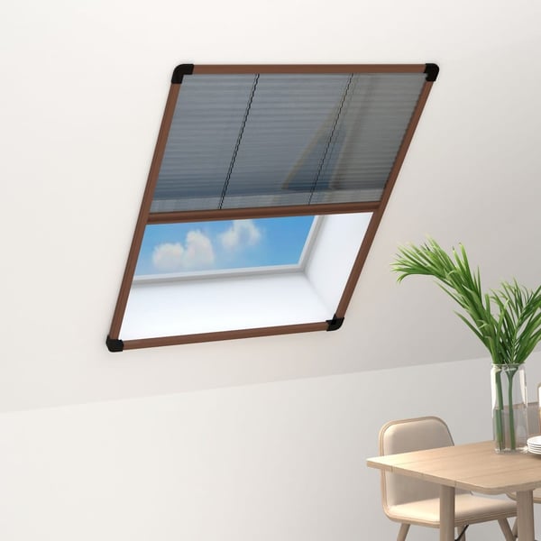 vidaXL plisseret insektnet til vinduer aluminium 60x80 cm brun