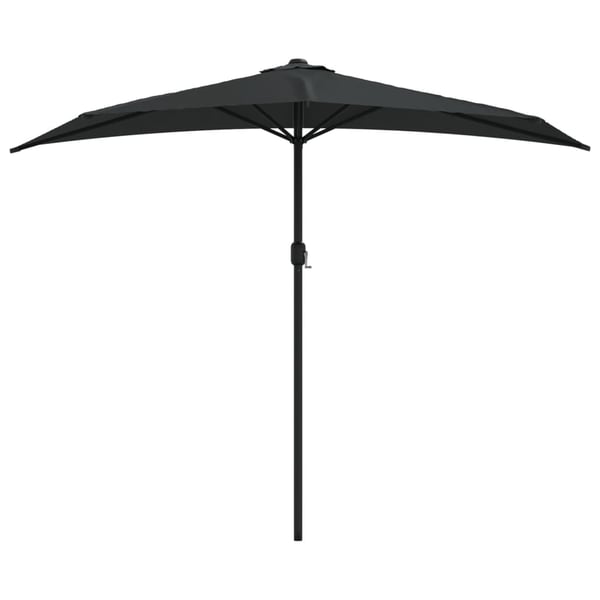 vidaXL altanparasol med aluminiumsstang 270x144x222 cm halv sort