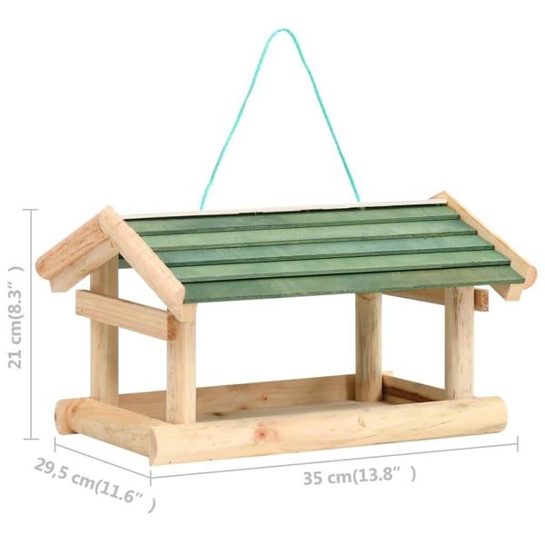 vidaXL foderhus til fugle 35x29,5x21 cm massivt træ