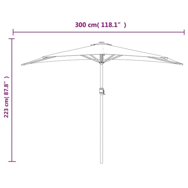 vidaXL Aurinkovarjo alumiinitanko terrakotta 300x155x223 cm