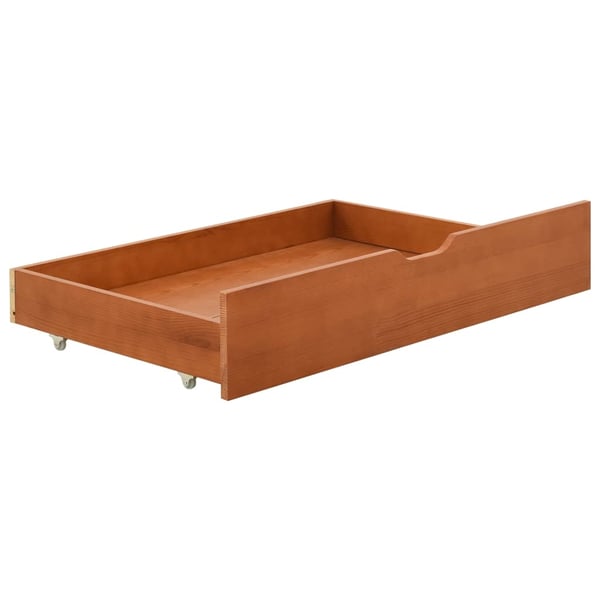vidaXL sengestel med 2 skuffer 90x200 cm massivt fyrretræ honningbrun change1