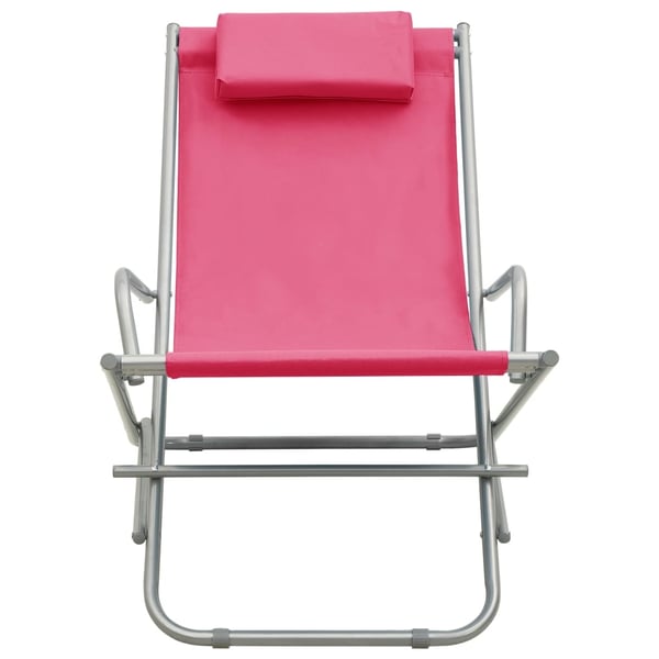 vidaXL Solstoler 2 stk stål rosa