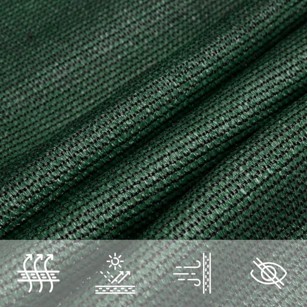 vidaXL Solseil 160 g/m² mørkegrønn 3,5x4,5 m HDPE
