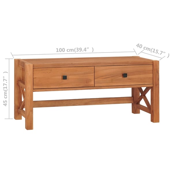 vidaXL tv-bord 100x40x45 cm teaktræ
