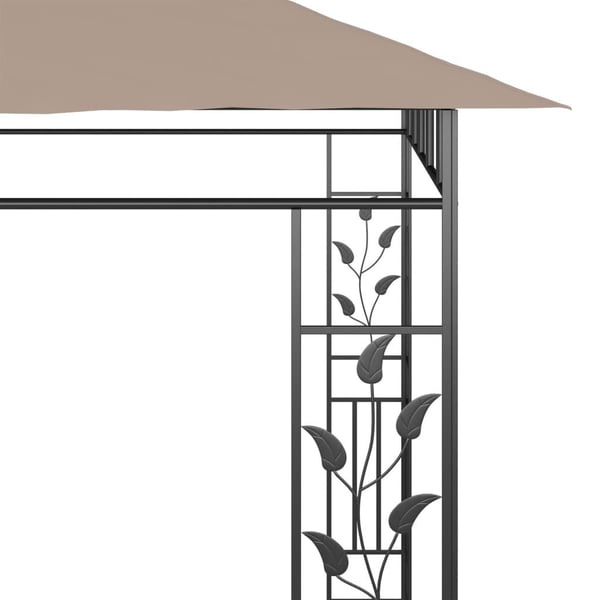 vidaXL pavillon med myggenet 6x3x2,73 m 180 g/m² gråbrun