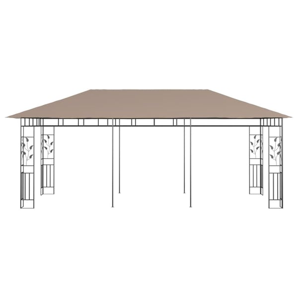 vidaXL pavillon med myggenet 6x3x2,73 m 180 g/m² gråbrun