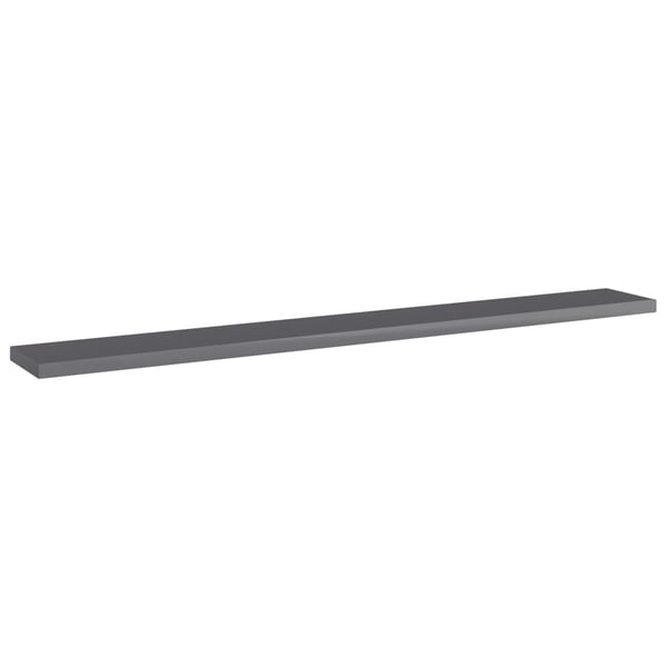 vidaXL Hylleplater 8 stk høyglans grå 80x10x1,5 cm sponplate